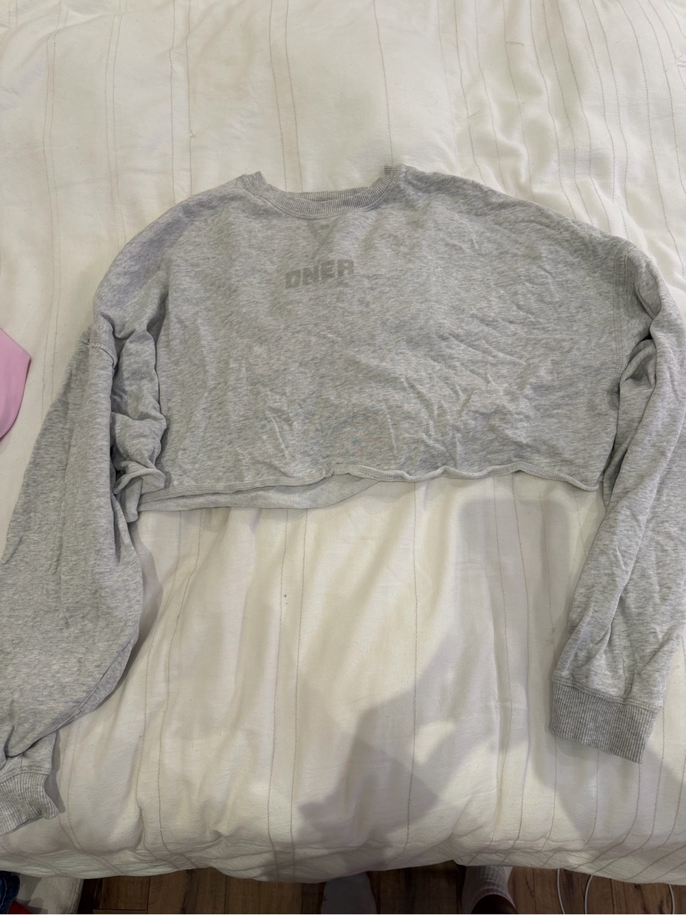 Oner Active Light Gray Cropped Crewneck Sweater